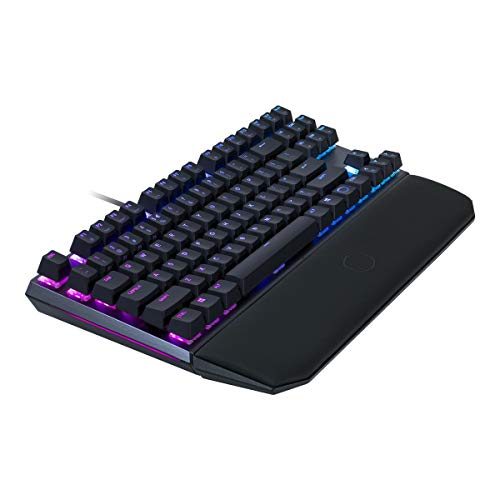 Cooler Master USB MK730 Tenkeyless Gaming Mechanical Keyboard with Brown Switches, Cherry MX, RGB Per-Key Lighting and Removable Wrist Rest