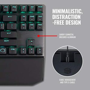 Cooler Master USB MK730 Tenkeyless Gaming Mechanical Keyboard with Brown Switches, Cherry MX, RGB Per-Key Lighting and Removable Wrist Rest