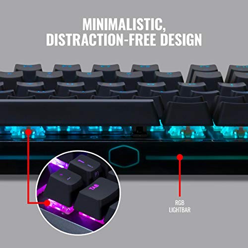 Cooler Master USB MK730 Tenkeyless Gaming Mechanical Keyboard with Brown Switches, Cherry MX, RGB Per-Key Lighting and Removable Wrist Rest