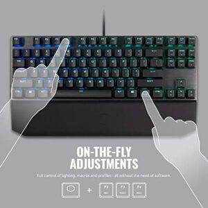 Cooler Master USB MK730 Tenkeyless Gaming Mechanical Keyboard with Brown Switches, Cherry MX, RGB Per-Key Lighting and Removable Wrist Rest