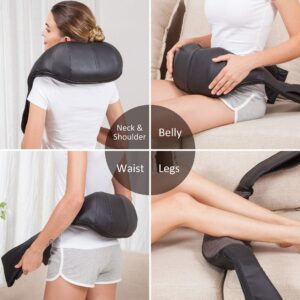 Snailax Cordless Massager - Shiatsu Neck and Shoulder Massager with Heat, Portable, Lumbar, Foot Electric Massage Pillow