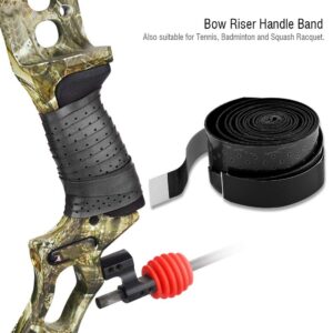 Archery Absorb Sweat Band Non Slip Stretchy Handle Grip Bow Tape Band Wrap for Bow Riser Handle Grip Tape(Black)