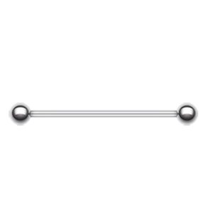 covet jewelry basic steel industrial barbell (14 ga, length: 75mm, ball size: 6mm)