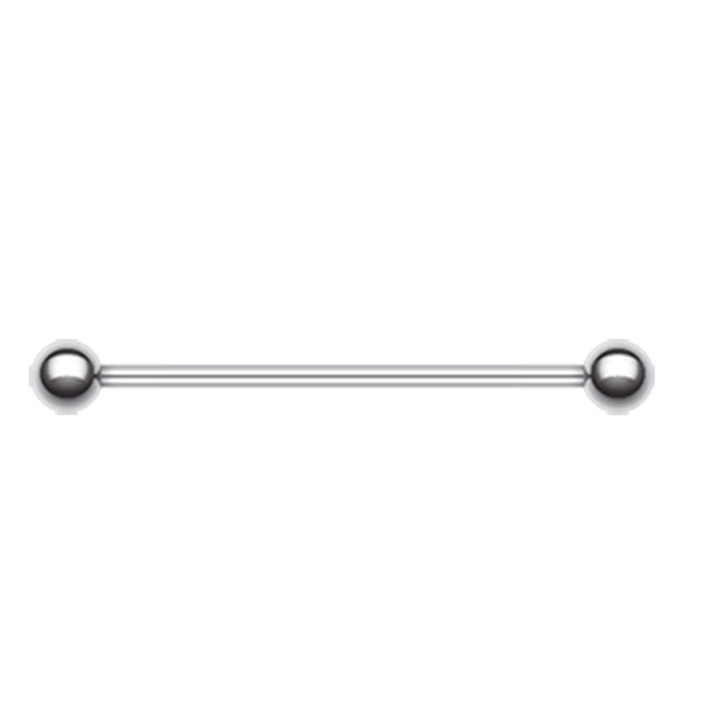 Covet Jewelry Basic Steel Industrial Barbell (14 GA, Length: 75mm, Ball Size: 6mm)