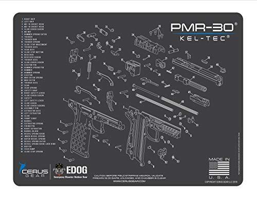 EDOG PMR-30 Gun Cleaning Mat - Schematic (Exploded View) Diagram Compatible with Kel-Tec PMR-30 Series Pistol 3 mm Padded Pad Protect Your Firearm Magazines Bench Surfaces Gun Oil Solvent Resistant