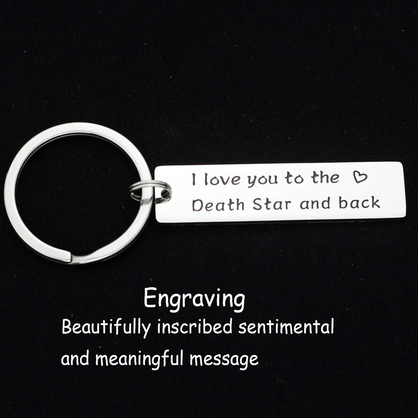 Kivosliviz Mens Star Wars Gift Boyfriend Keychain I Love You to The Death Star and Back Gifts for Couple Star Wars Keychain