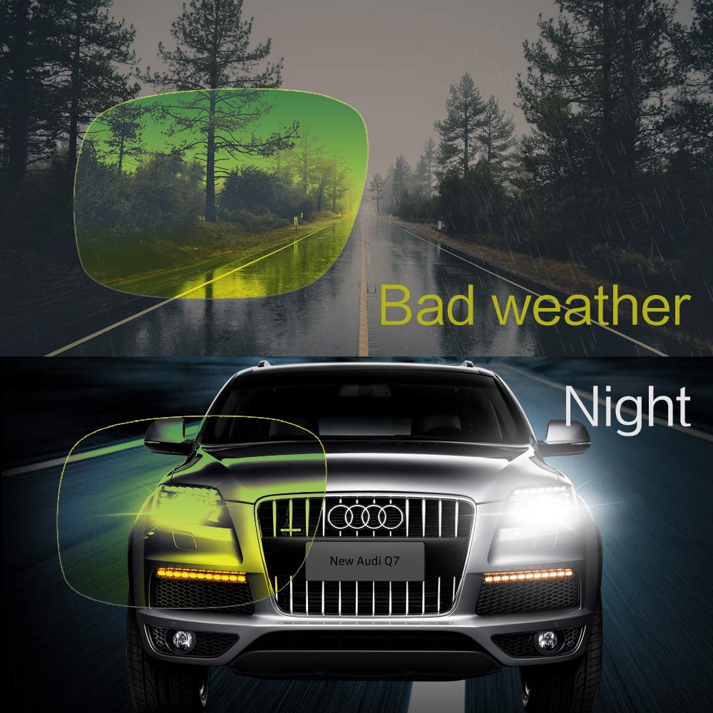 UpaClaire Night Driving Glasses Clip-On Polarized Glare-Free, High Definition Vision Super Light