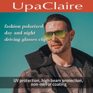 UpaClaire Night Driving Glasses Clip-On Polarized Glare-Free, High Definition Vision Super Light