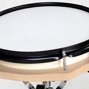 Tosnail 12-Inch Silent Drum Practice Pad with Wooden Base and Steel Frame