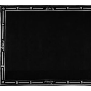 Ludwig Script Logo Non-Slip Drum Rug Mat, Black