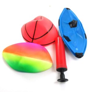 Power Ling CC 7" Safe Inflatable Sports Balls (Random Color) for Kids Indoor Outdoor Soccer Ball, Basketball, Football with Pump