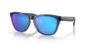 oakley oo9013 square sunglasses, crystal black/prizm sapphire iridium polarized, 55 mm