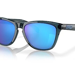 Oakley OO9013 Square Sunglasses, Crystal Black/Prizm Sapphire Iridium Polarized, 55 mm