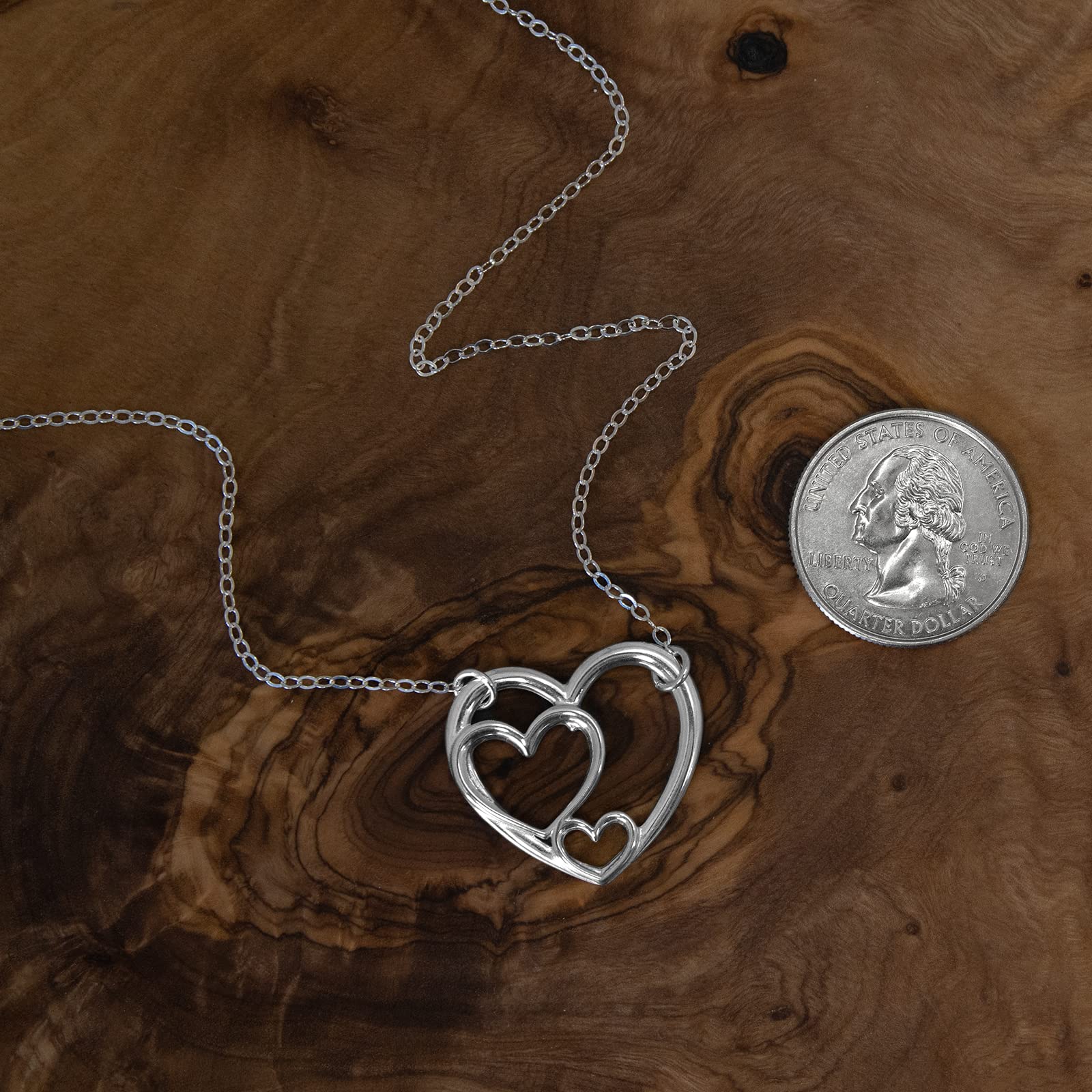 EFYTAL Gifts for Grandma, Sterling Silver Triple Heart Necklace for Mom & Granddaughter, Grandmother Mothers Day Gift