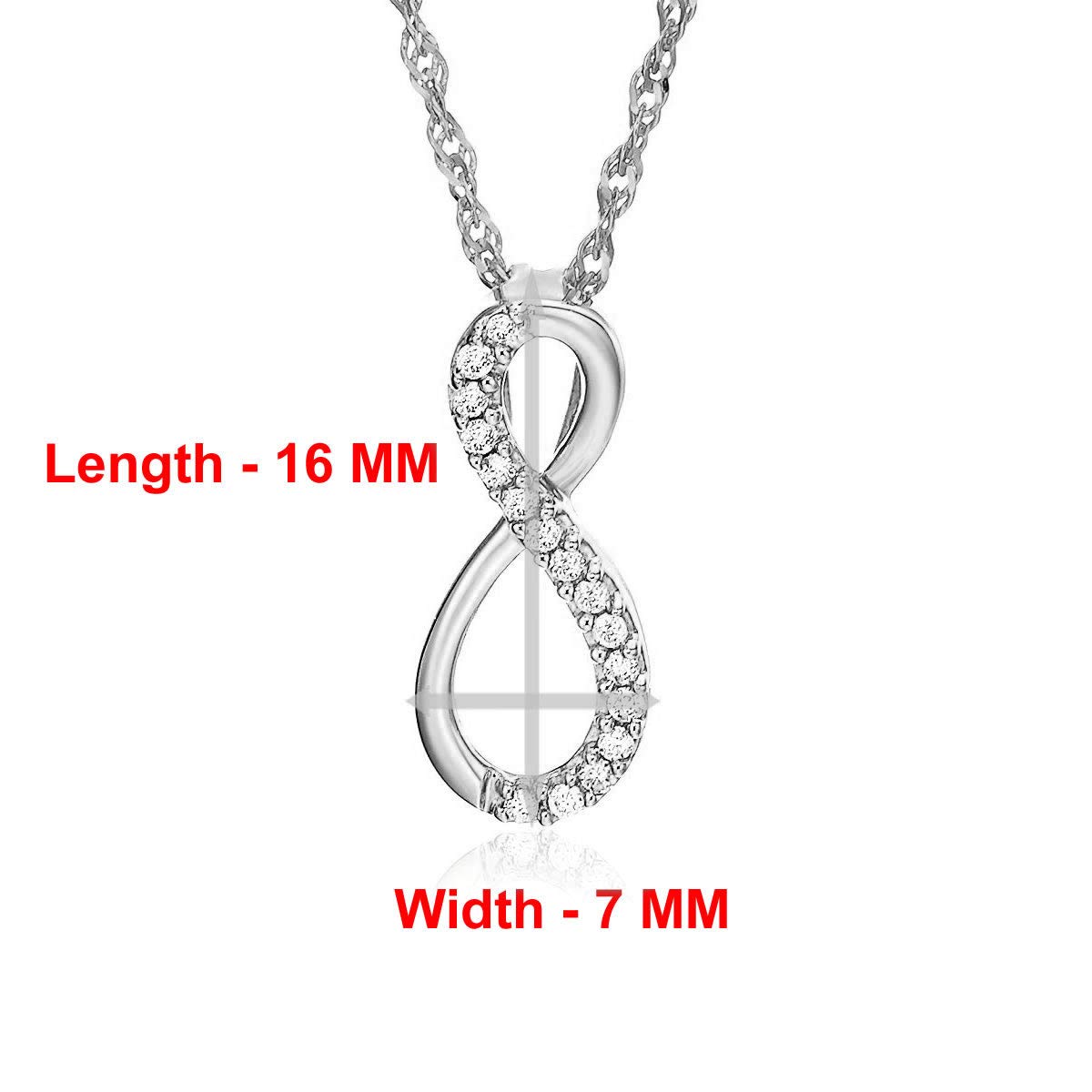 Vir Jewels 1/10 cttw Diamond Pendant, Diamond Infinity Pendant Necklace for Women in 10K White Gold with 18 Inch Chain, Prong Setting