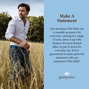 Pampeano Azules Polo Belt | Handmade by Master Artisans | Gift Boxed Argentine Gaucho Belts for Men & Women | Hand Stitched Argentinian Leather | Ideal for Valentines, Father’s Day, Anniversaries