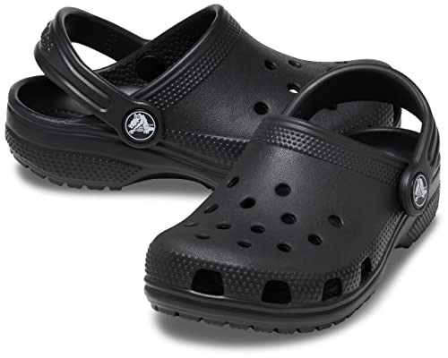 Crocs Unisex-Child Classic Clogs, Black, 4 Big Kid