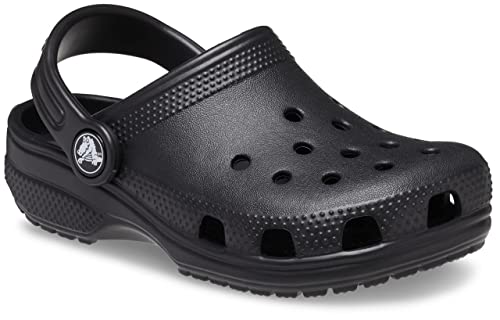 Crocs Unisex-Child Classic Clogs, Black, 4 Big Kid