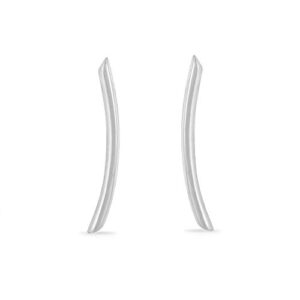 boma jewelry sterling silver minimalist long curved bar ear crawler stud earrings