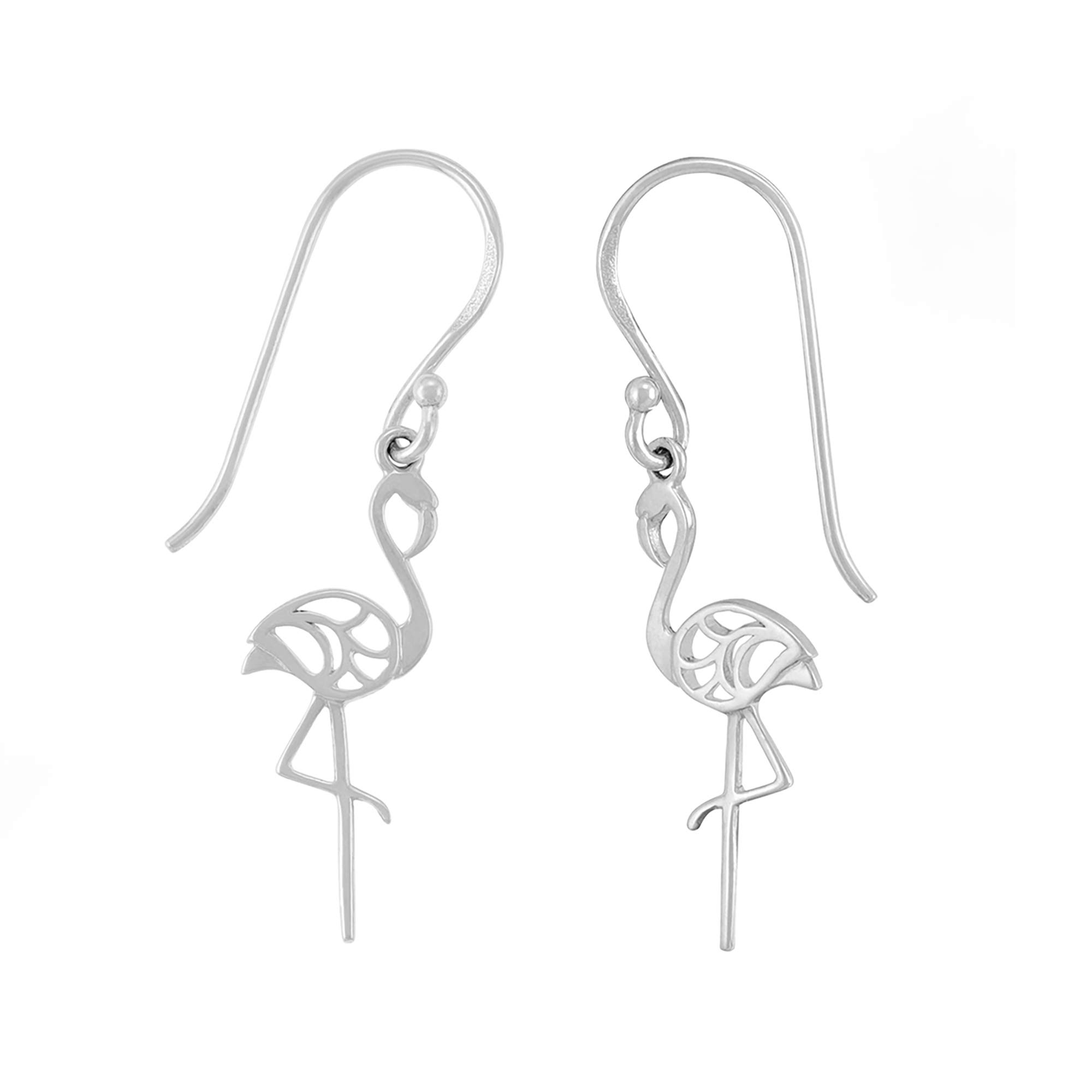 Boma Jewelry Sterling Silver Flamingo Dangle Earrings