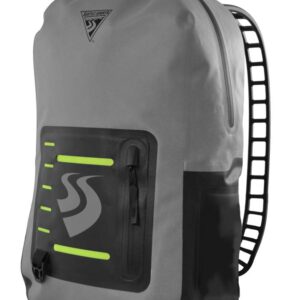 Seattle Sports LocoDry Splash PacknModPok - Lightweight 20L Waterproof Dry Bag Backpack with Breathable Silicone Shoulder Straps, Gray/Black