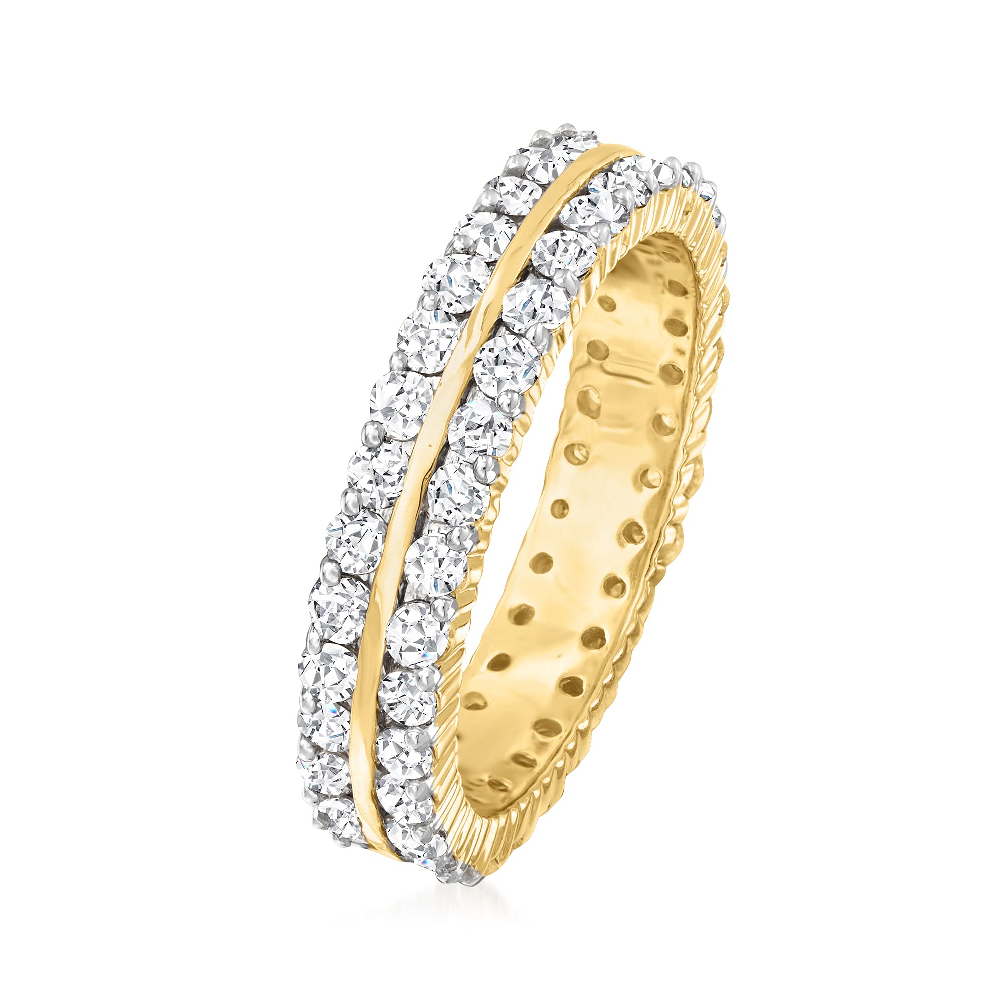 Ross-Simons 2.00 ct. t.w. Diamond 2-Row Eternity Band in 14kt Yellow Gold. Size 8