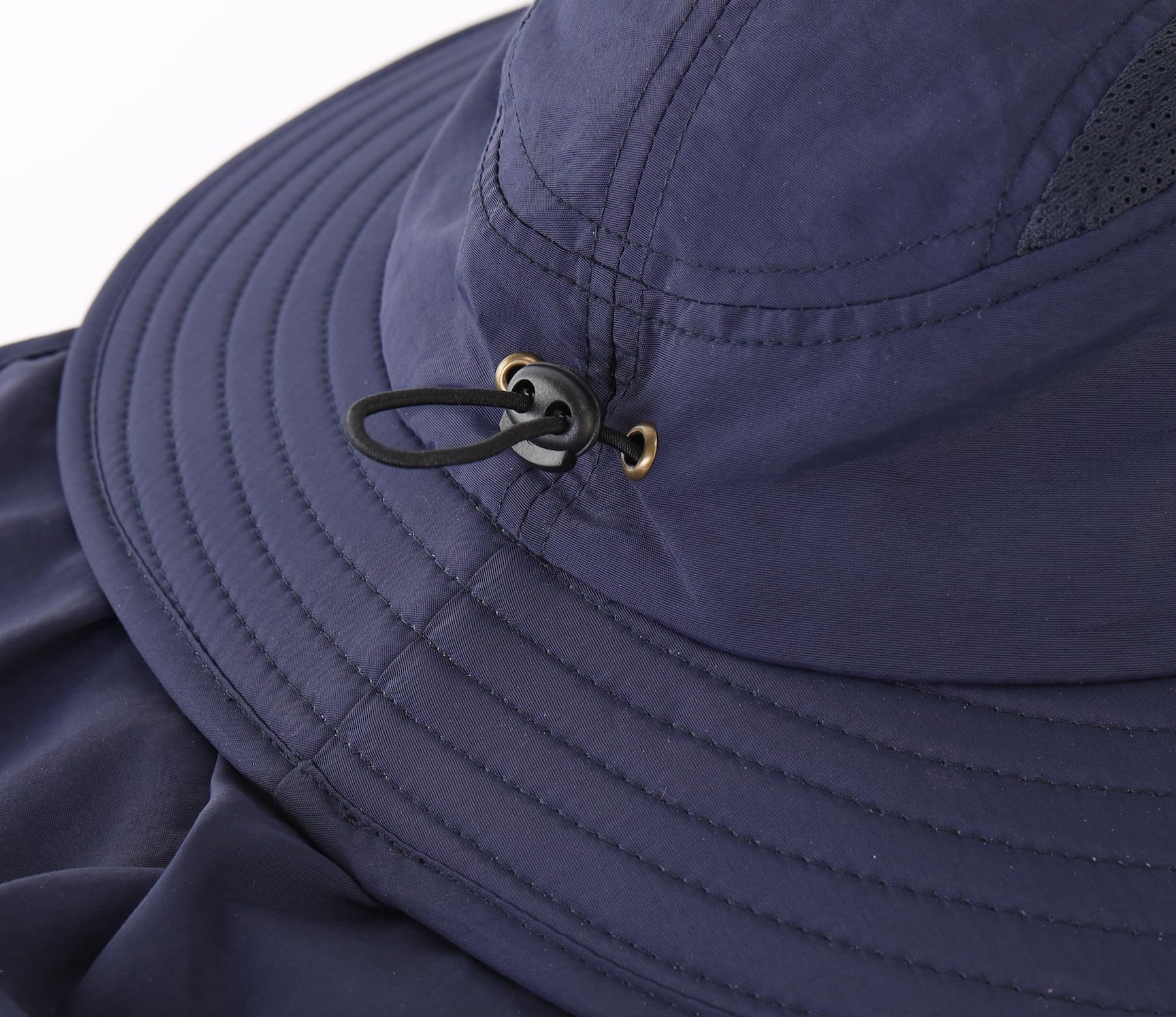 Home Prefer Mens UPF 50+ Sun Protection Hat Wide Brim Fishing Hat with Neck Flap (Navy Blue)