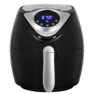 Deco Chef XL 3.7 QT Digital Air Fryer Cooker with 7 Smart Programs, LED Touch Screen, Oil-Less Non-Stick Coated Basket, Timer Counter Top, Healthy Kitchen Safe Frying Station with Cook Book