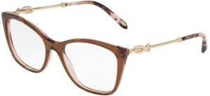 tiffany & co. eyeglasses tf2160b tf/2160/b 8255 brown/pink optical frame 54mm, brown/grey/pink, lens-54 bridge-17 b-43.5 ed-60.0 temple-140