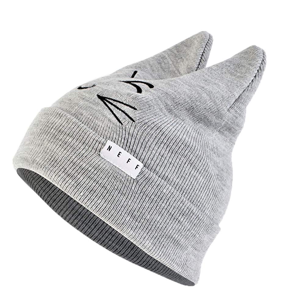 Neff Womens Kitty Cat Beanie, Grey Heather One Size