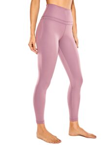 crz yoga high waisted workout leggings - 25 inches yoga athletic soft naked feeling pants for women figue pink small