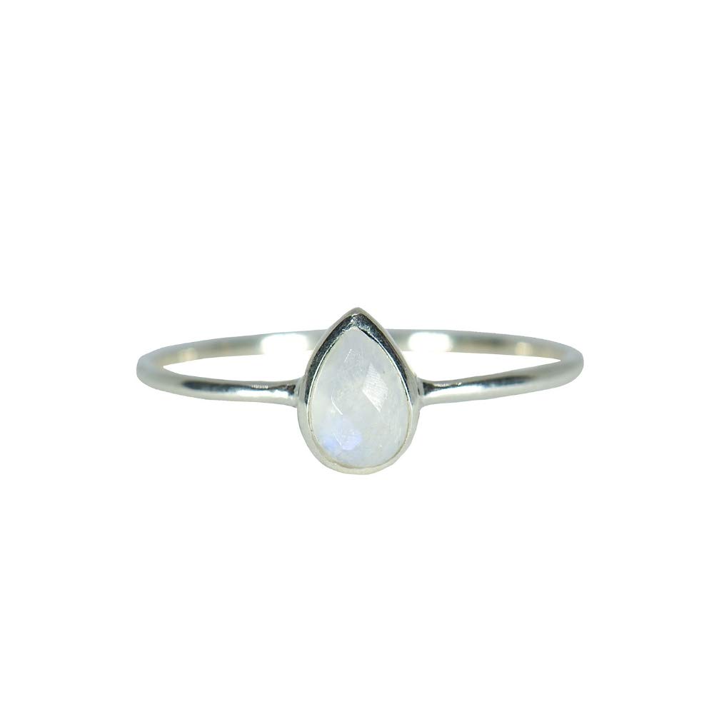 Pura Vida Silver Teardrop Moonstone Ring Size 6 - .925 Sterling Silver Ring