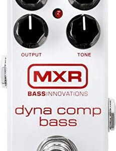 MXR M282 Dyna Comp Bass Compressor Effect Pedal - White, Analog, 9.0V, 9.0mA, Knob Controls, Adapter Powered, 1/4 inch Audio