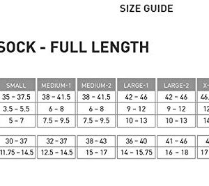 2XU Womens Vectr Full Length Socks, Titanium/Black, 7-8 US