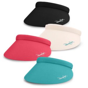 Panama Jack Women's Sun Visor - Packable Lightweight Microfiber, 4" Peak Brim Bill with Embroidered Logo (Turquoise)