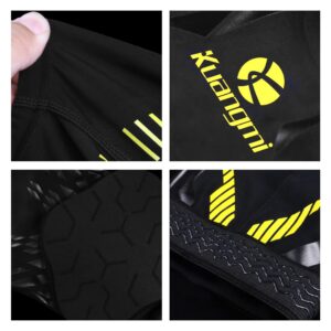 Kuangmi Knee Pad and Shin Guard Sleeve for Soccer, Basketball, Wrestling, Softball, Volleyball, Sports, Daily Support-1piece (S, Black Yellow)