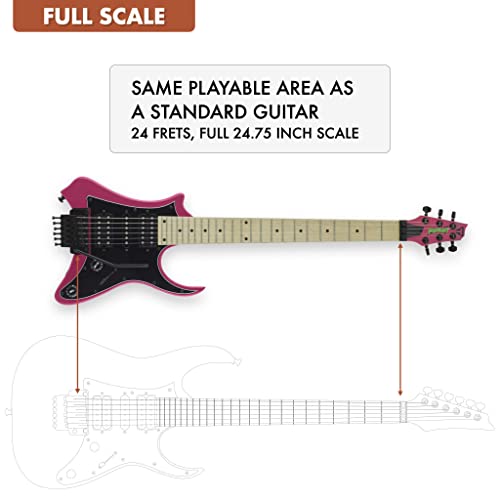 Traveler Guitar Electric Guitar 6 String Vaibrant Standard, Right, Hot Pink, (V88S HPKGMP)