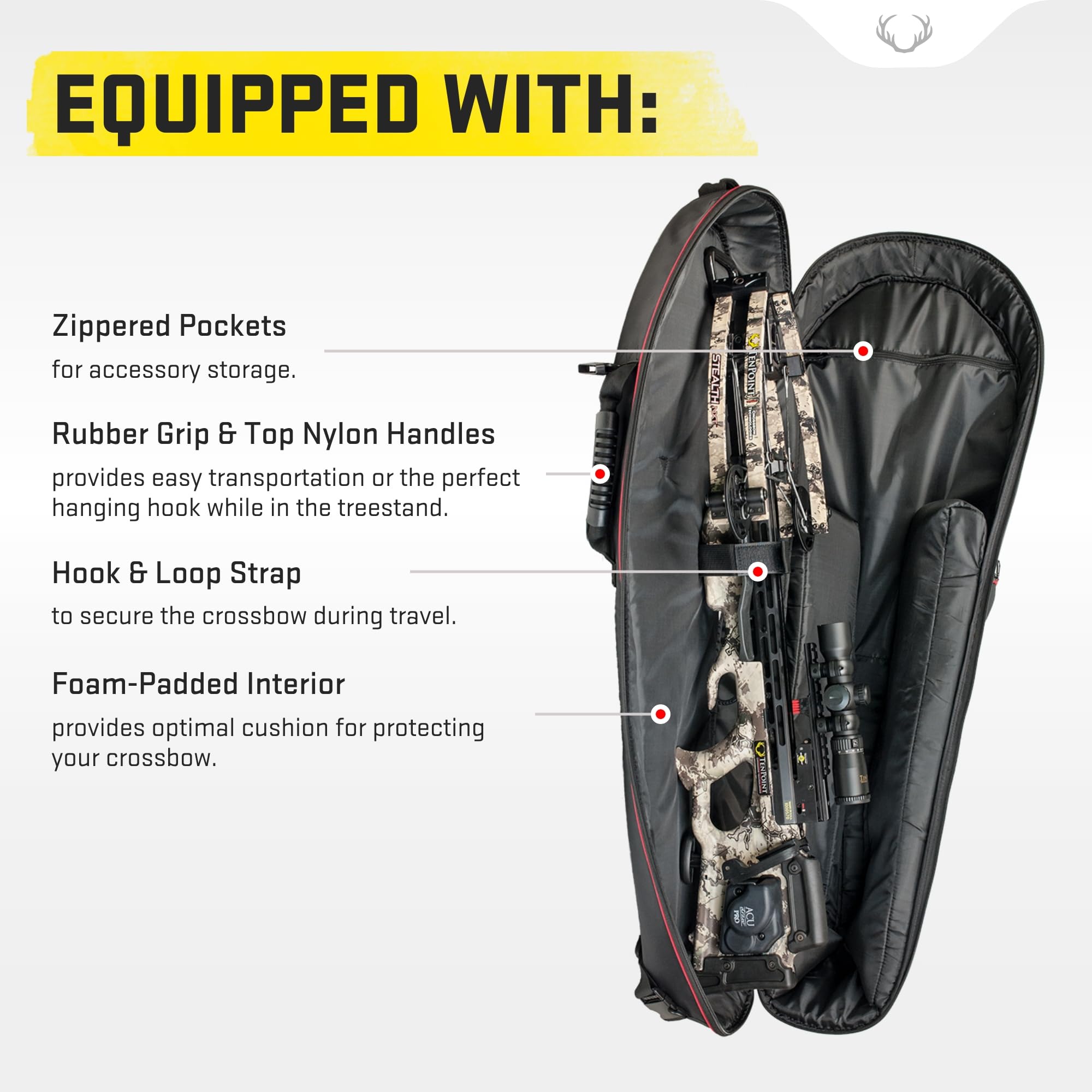 TenPoint Narrow Soft Case, Black/Red - Easily Transport & Protect Your Crossbow