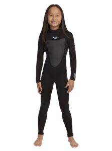 roxy girls 3/2 prologue back zip fullsuit (black, 10g)