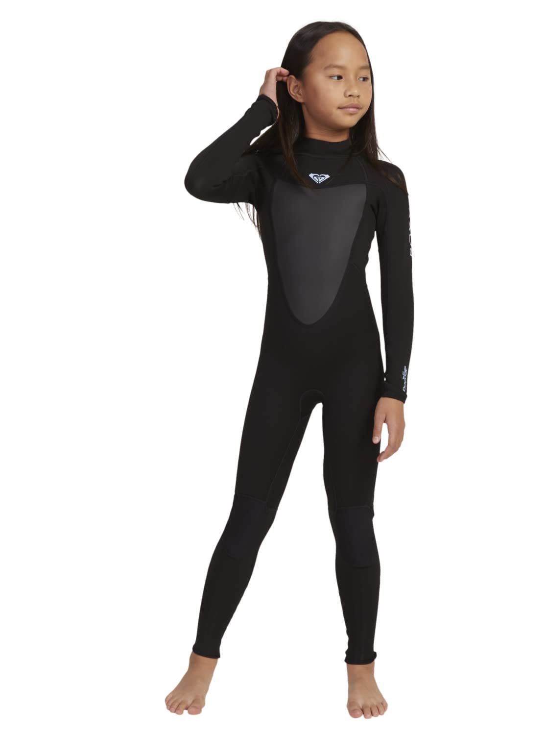 Roxy Girls 3/2 Prologue Back Zip Fullsuit (Black, 10G)