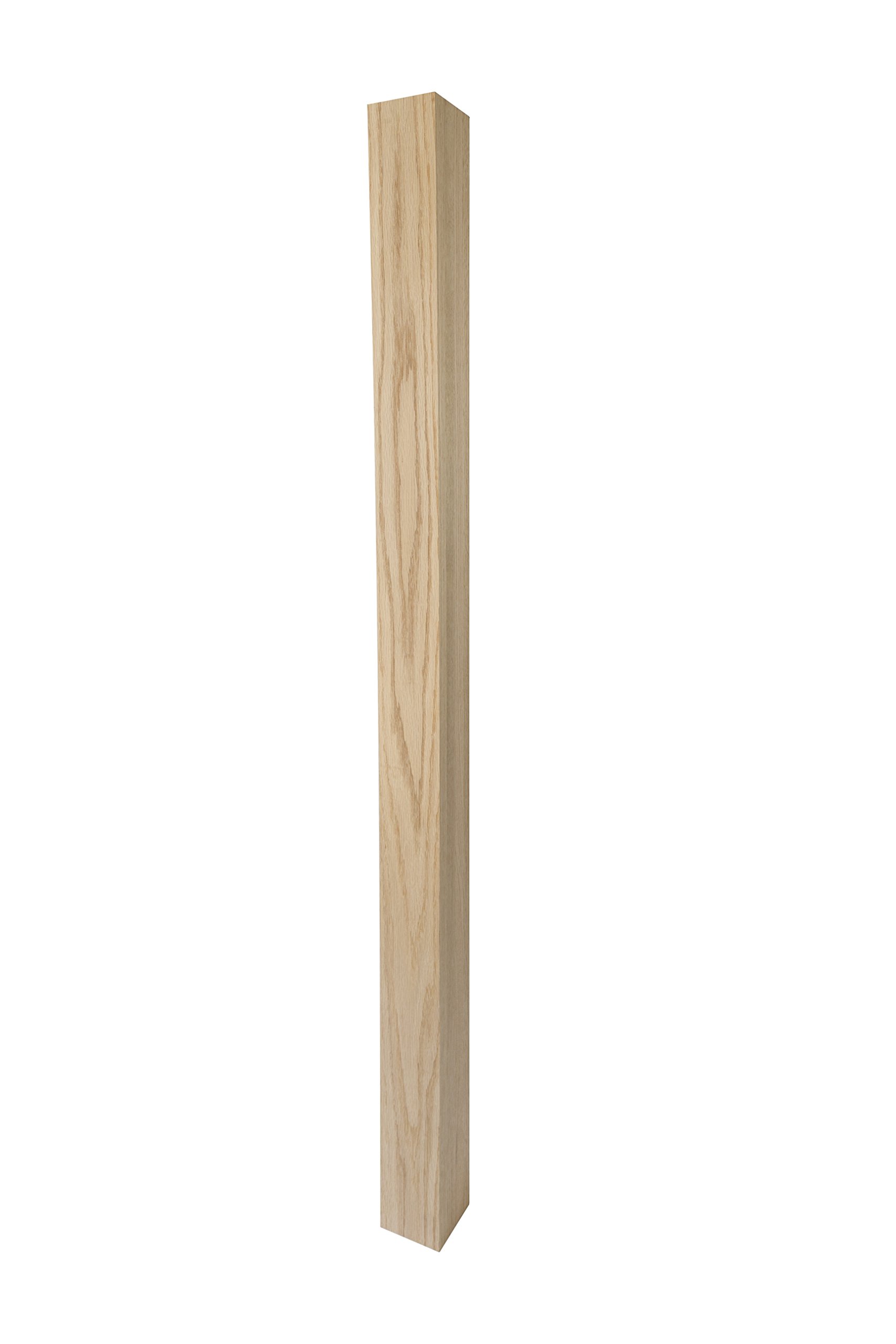 350 - Blank Newel Post - 3 1/2" x 48" - Simple Modern Design (Red Oak)