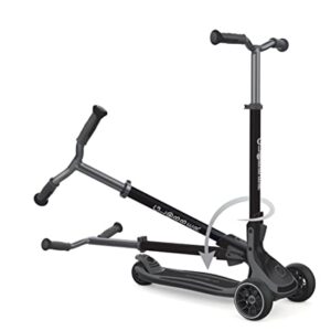 Globber Ultimum Scooter | 3-Wheel Kick Scooter for Adults & Kids 5+ | Foldable Kick Scooter with Safe, Non-Slip Deck & Premium Brakes (Grey)