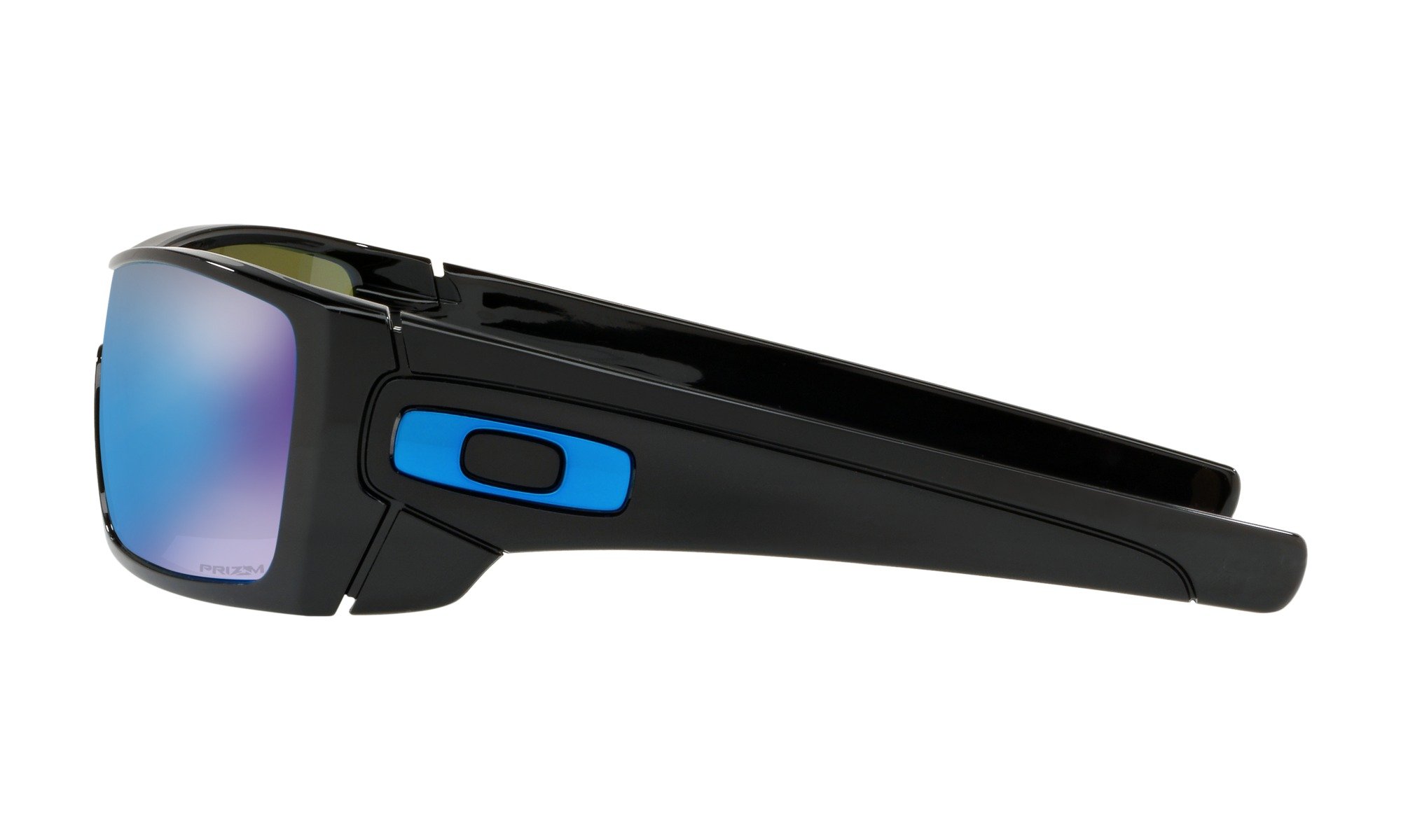 Oakley Batwolf Sunglasses (Polished Black Frame, Prizm Sapphire Lens) with Lens Cleaning Kit and Country Flag Microbag