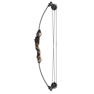 barnett vertigo compound bow, youth bow ages 7-10, with 2 junior arrows, arrow rest, mossy oak bottomland camo