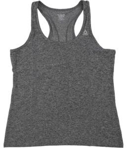 reebok womens marled jersey racerback tank top, black, x-large