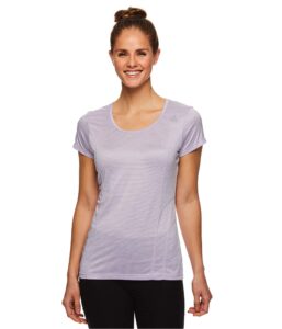 reebok womens mini burnout basic t-shirt, purple, medium