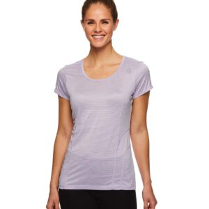 Reebok Womens Mini Burnout Basic T-Shirt, Purple, Medium