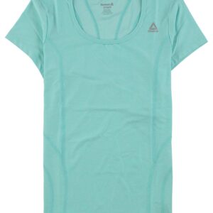 Reebok Womens Fitted Marled Basic T-Shirt, Green, Large