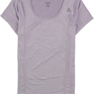 Reebok Womens Mini Burnout Basic T-Shirt, Purple, Large