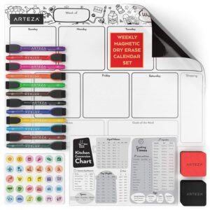 Arteza ARTZ-8639 Magnetic-Message-Boards, White (Weekly Calendar)